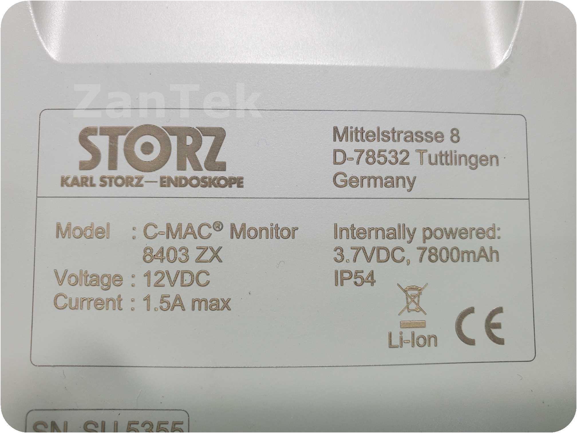 Zantek Medical - 360573-Karl Storz C-MAC 8403 ZX Monitor